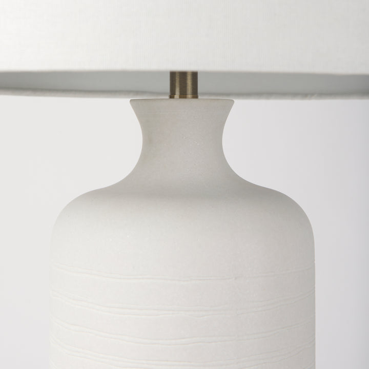 Melanie White Shade W/White Base Table Lamp Decor Mercana