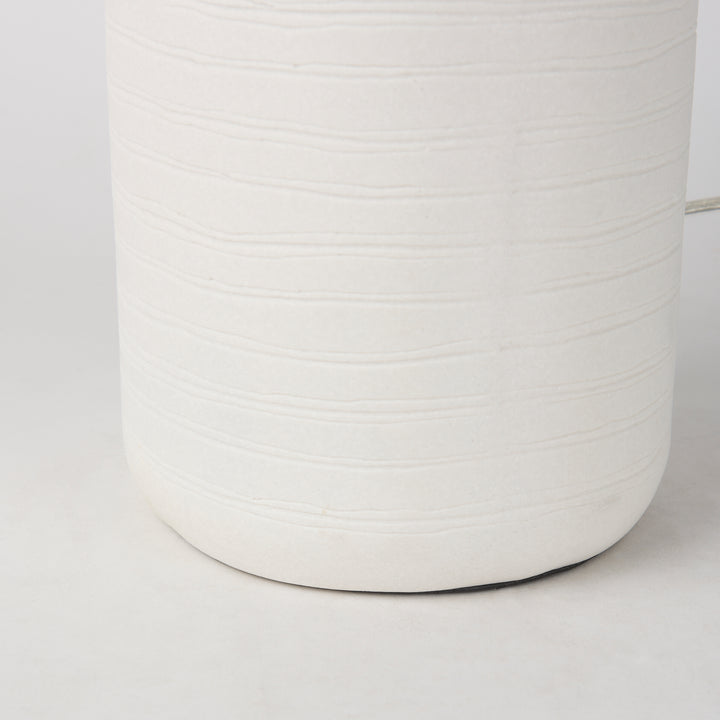 Melanie White Shade W/White Base Table Lamp Decor Mercana