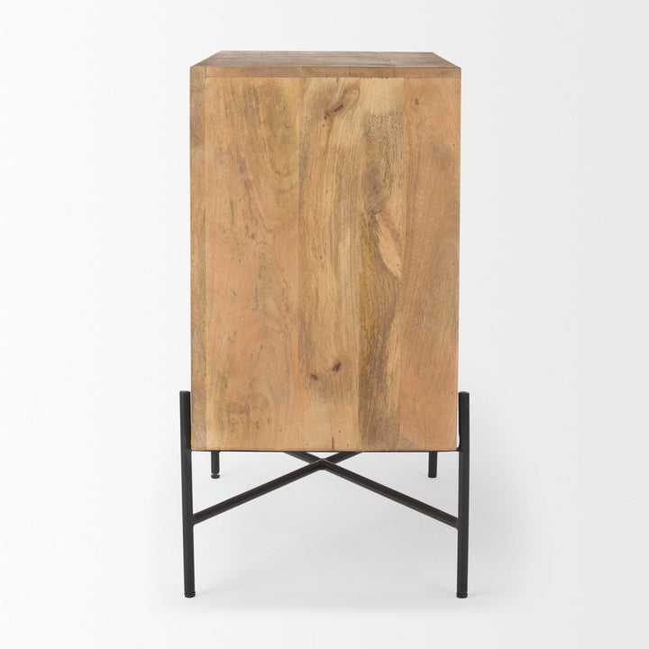 Cairo 2 Door Wood and Metal Cabinet Decor Mercana