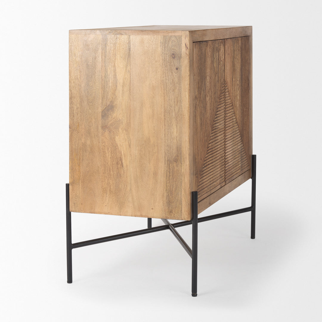 Cairo 2 Door Wood and Metal Cabinet Decor Mercana