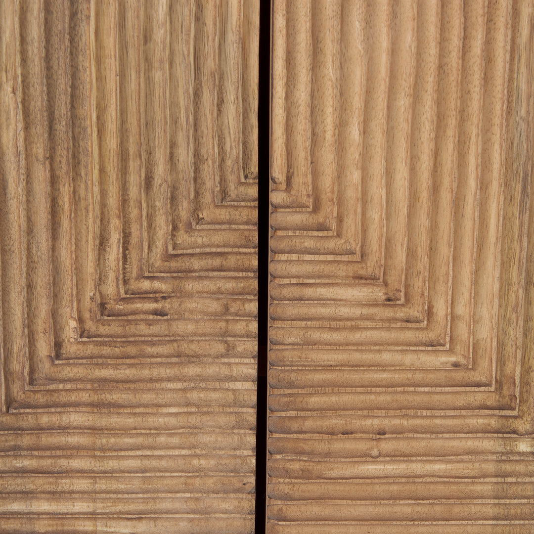 Cairo 2 Door Wood and Metal Cabinet Decor Mercana