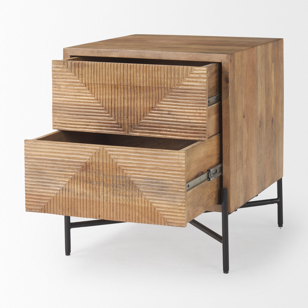 Cairo Wood 2 Drawer Accent table Living Room Mercana