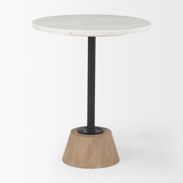 Maxwell Marble Top Pedestal End/Side Table Living Room Mercana