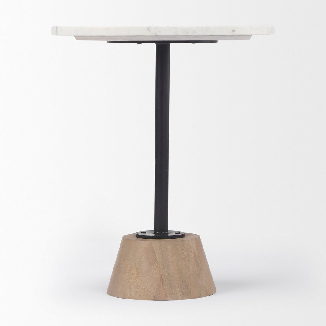Maxwell Marble Top Pedestal End/Side Table Living Room Mercana