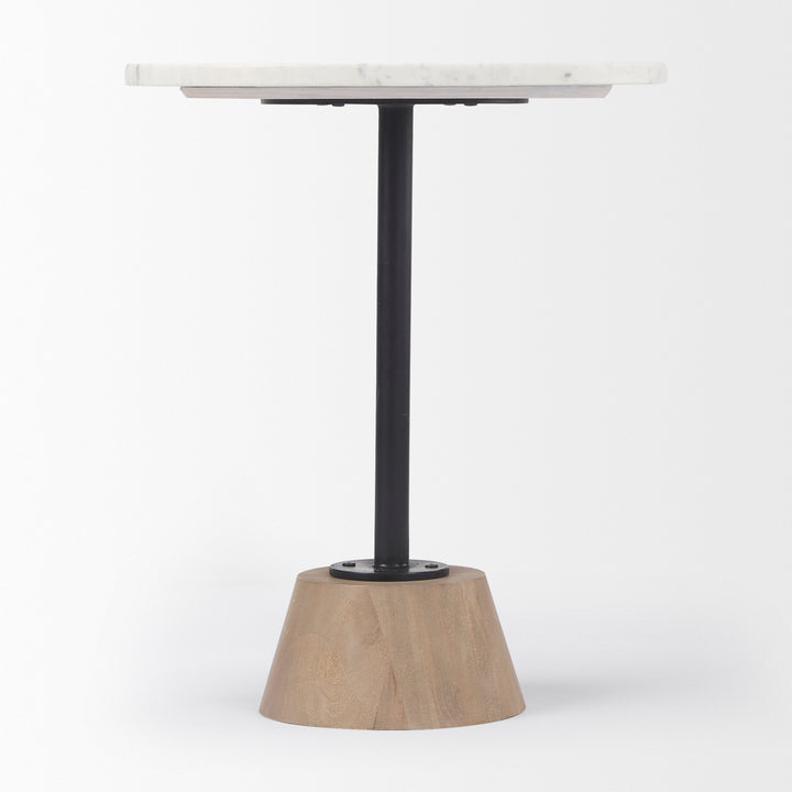 Maxwell Marble Top Pedestal End/Side Table Living Room Mercana