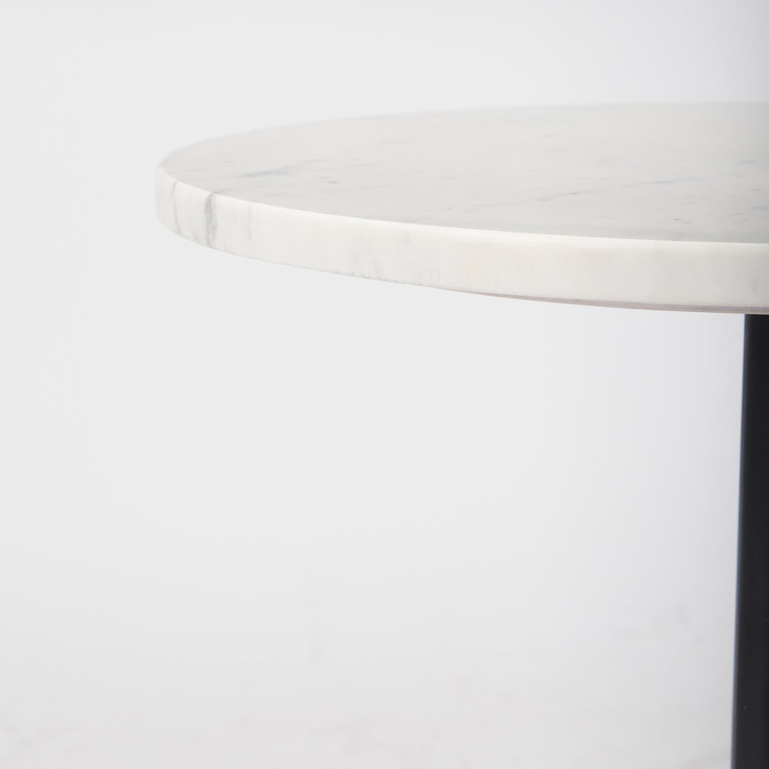 Maxwell Marble Top Pedestal End/Side Table Living Room Mercana