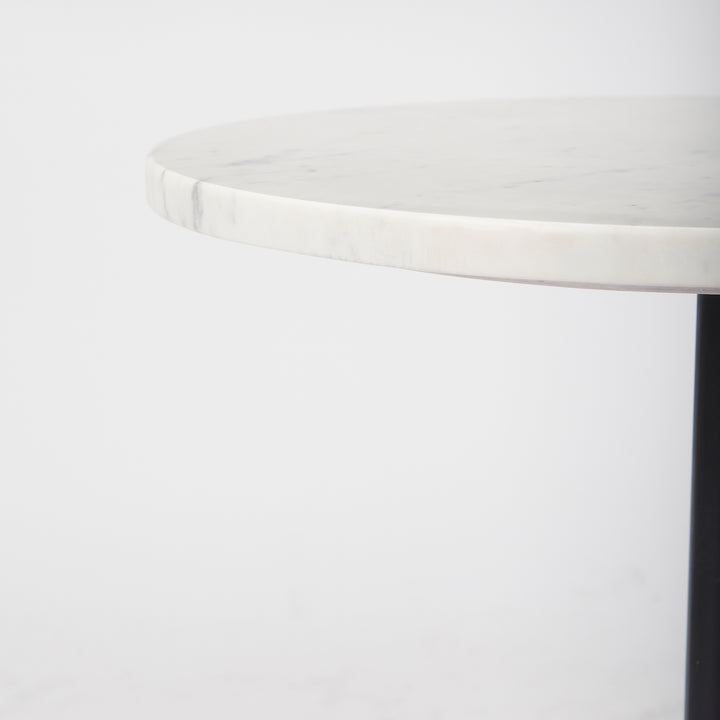 Maxwell Marble Top Pedestal End/Side Table Living Room Mercana
