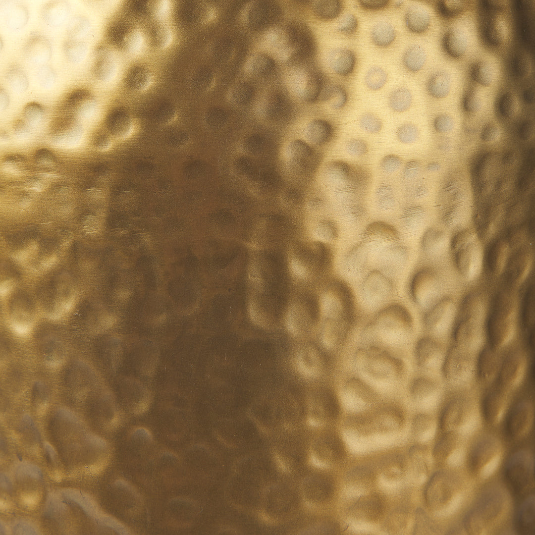 Leo Gold Hammered W/White Fabric Shade Table Lamp Decor Mercana