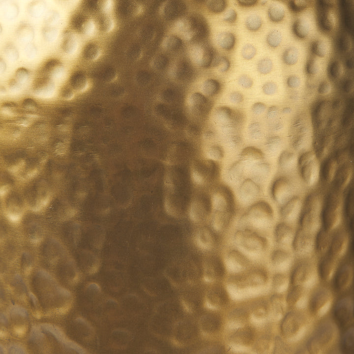 Leo Gold Hammered W/White Fabric Shade Table Lamp Decor Mercana