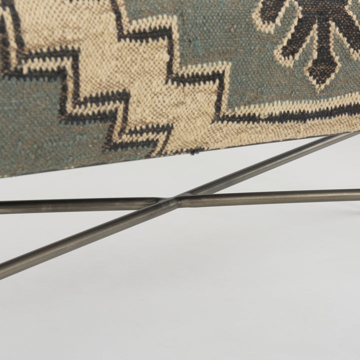 Avery I 55L x 17W Multi Colored Upholstered Patterned Seat Accent Bench Living Room Mercana