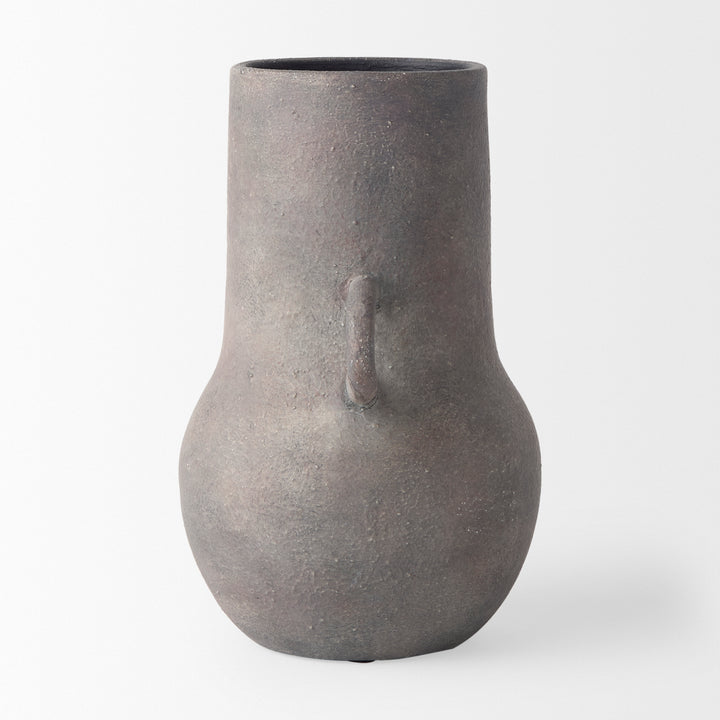 Armani 10.4H Brown-Gray Double Ear Ceramic Vase Decor Mercana