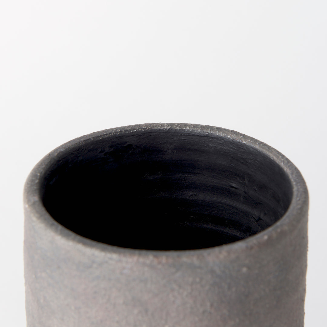 Armani 10.4H Brown-Gray Double Ear Ceramic Vase Decor Mercana