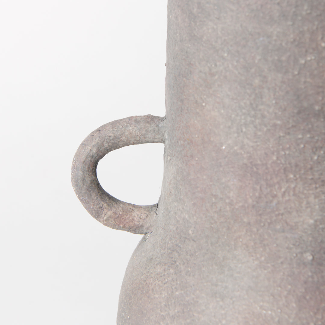 Armani 10.4H Brown-Gray Double Ear Ceramic Vase Decor Mercana