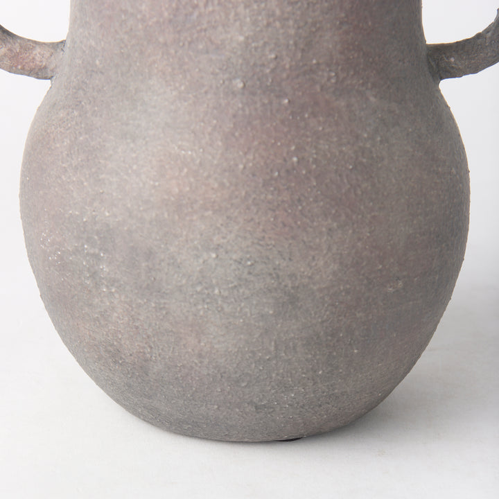 Armani 10.4H Brown-Gray Double Ear Ceramic Vase Decor Mercana