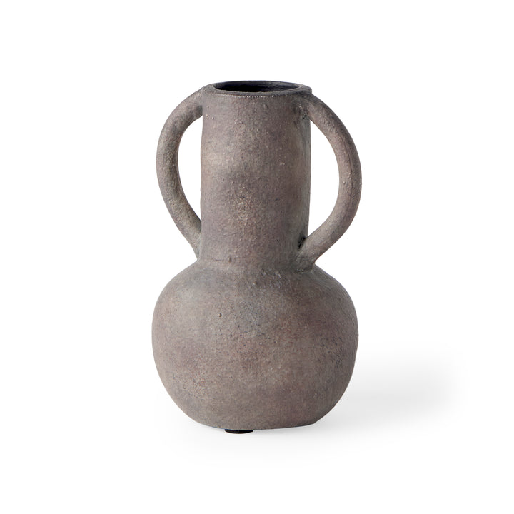 Armani 6.7H Brown-Gray Double Ear Vase Decor Mercana