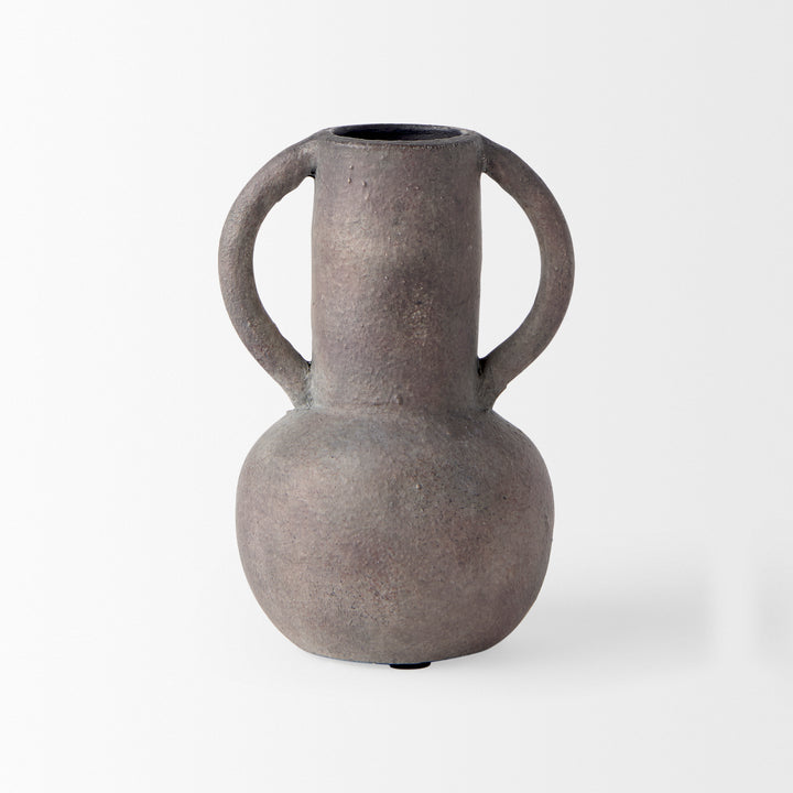 Armani 6.7H Brown-Gray Double Ear Vase Decor Mercana