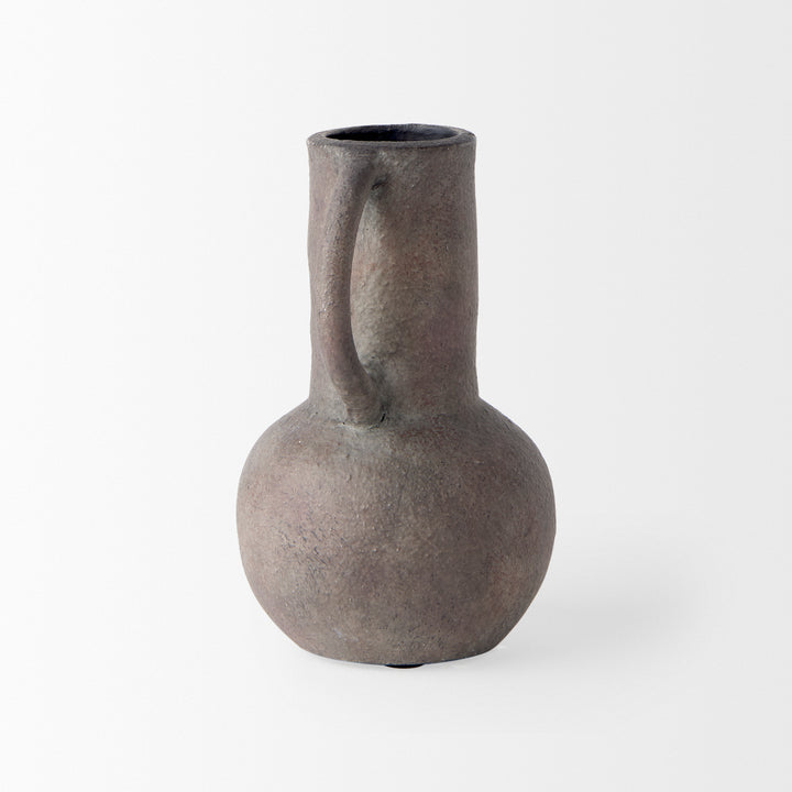 Armani 6.7H Brown-Gray Double Ear Vase Decor Mercana
