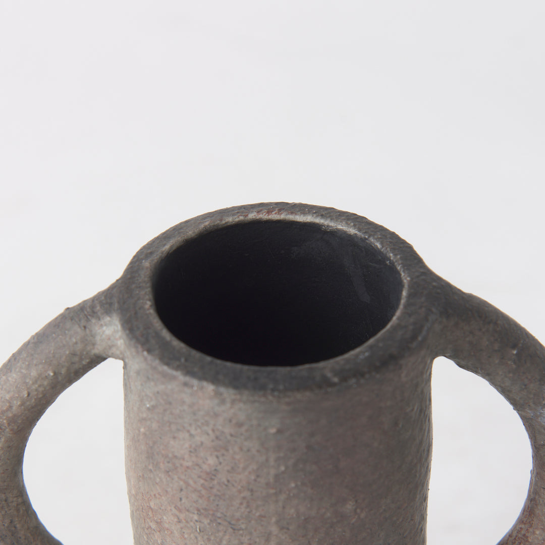 Armani 6.7H Brown-Gray Double Ear Vase Decor Mercana
