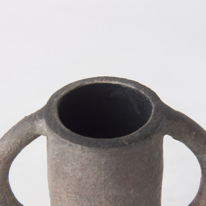 Armani 6.7H Brown-Gray Double Ear Vase Decor Mercana