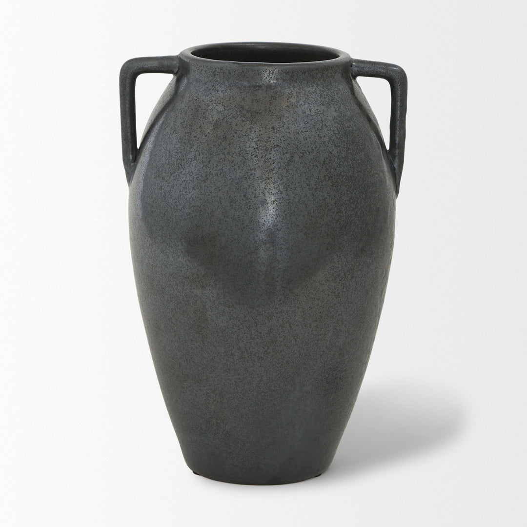Kora Medium Dark Metallic Double Ear Vase Decor Mercana