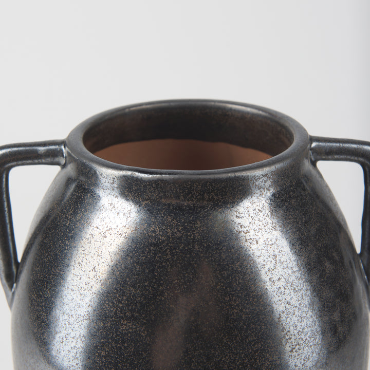Kora Medium Dark Metallic Double Ear Vase Decor Mercana