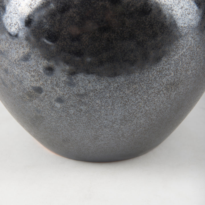 Kora Short Dark Metallic Double Ear Vase Decor Mercana