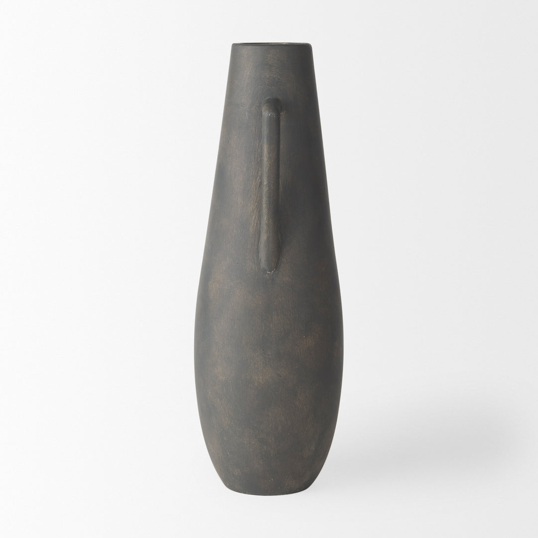 Kilian Tall Matte Brown-Gray Double Ear Vase Decor Mercana