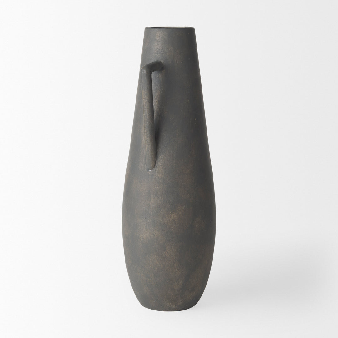 Kilian Tall Matte Brown-Gray Double Ear Vase Decor Mercana
