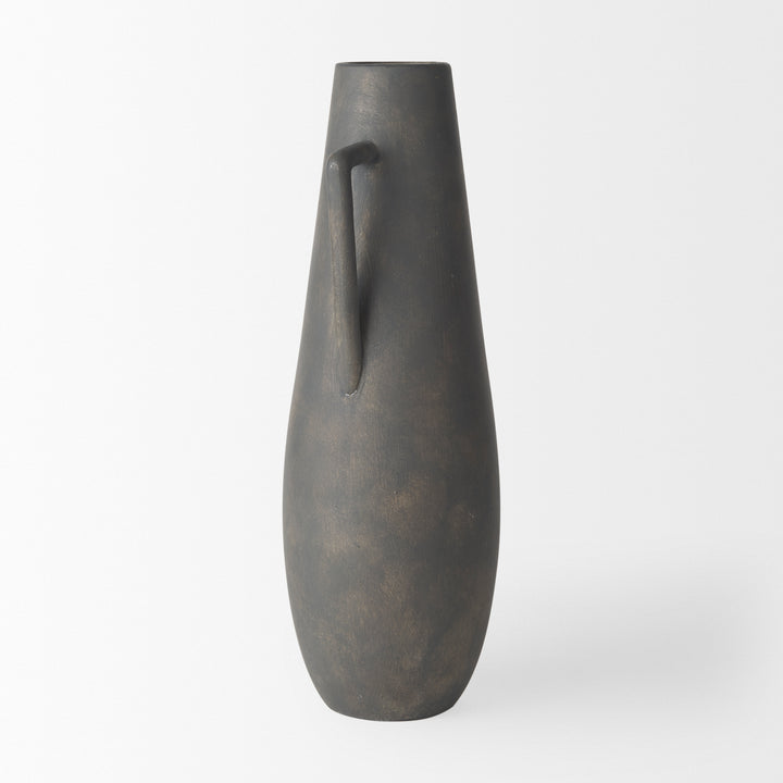 Kilian Tall Matte Brown-Gray Double Ear Vase Decor Mercana