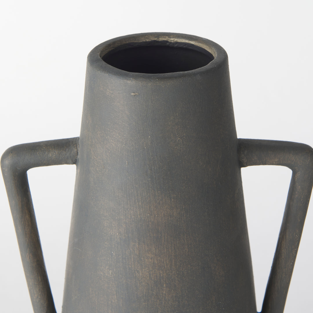 Kilian Tall Matte Brown-Gray Double Ear Vase Decor Mercana