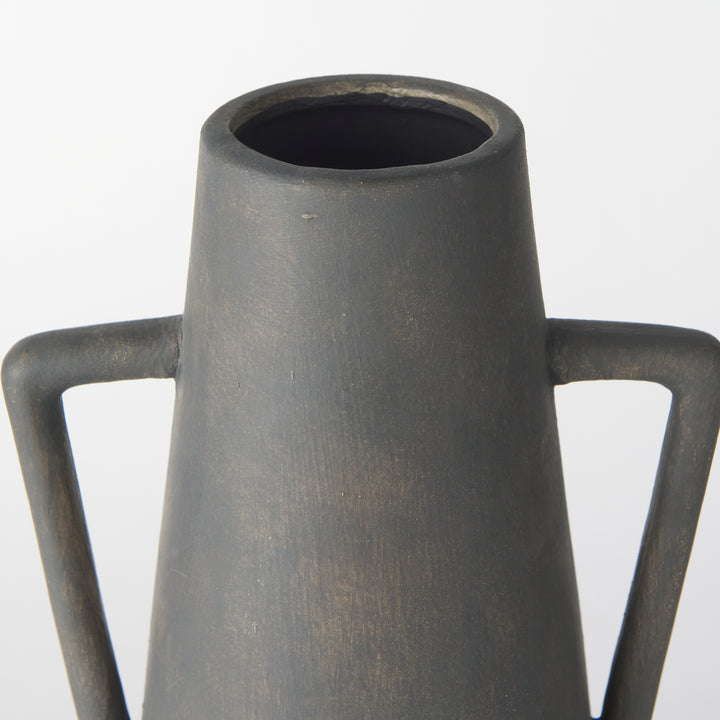 Kilian Tall Matte Brown-Gray Double Ear Vase Decor Mercana