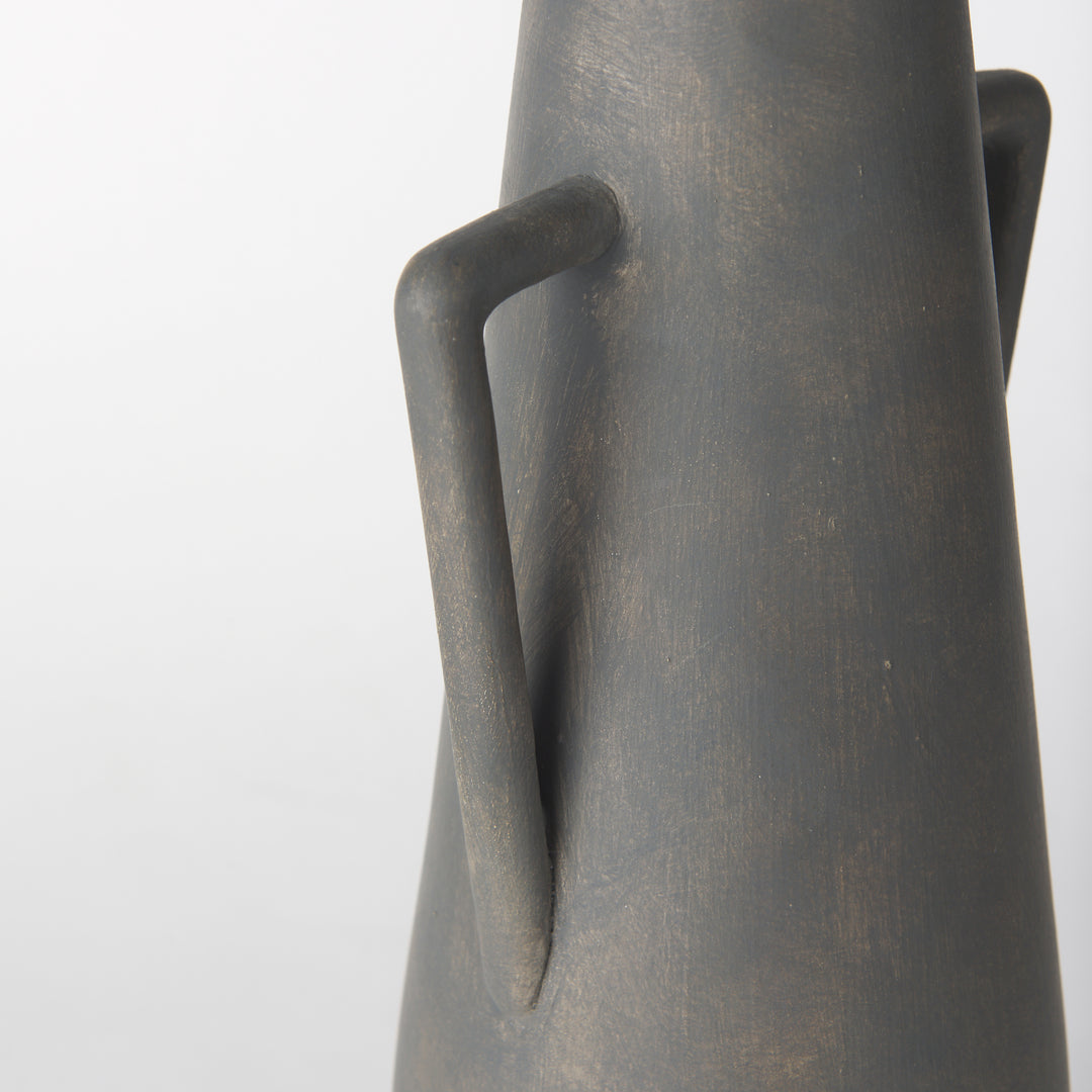 Kilian Tall Matte Brown-Gray Double Ear Vase Decor Mercana