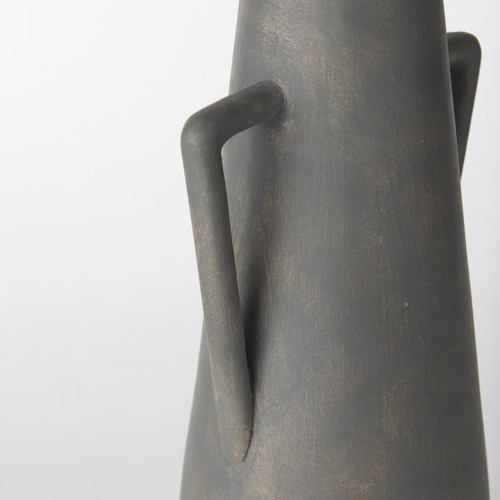 Kilian Tall Matte Brown-Gray Double Ear Vase Decor Mercana