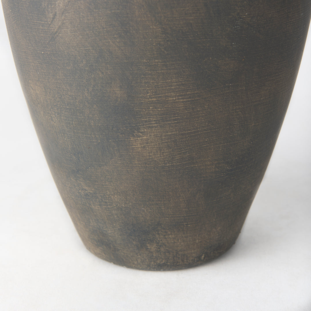Kilian Medium Brown-Gray Double Ear Vase Decor Mercana