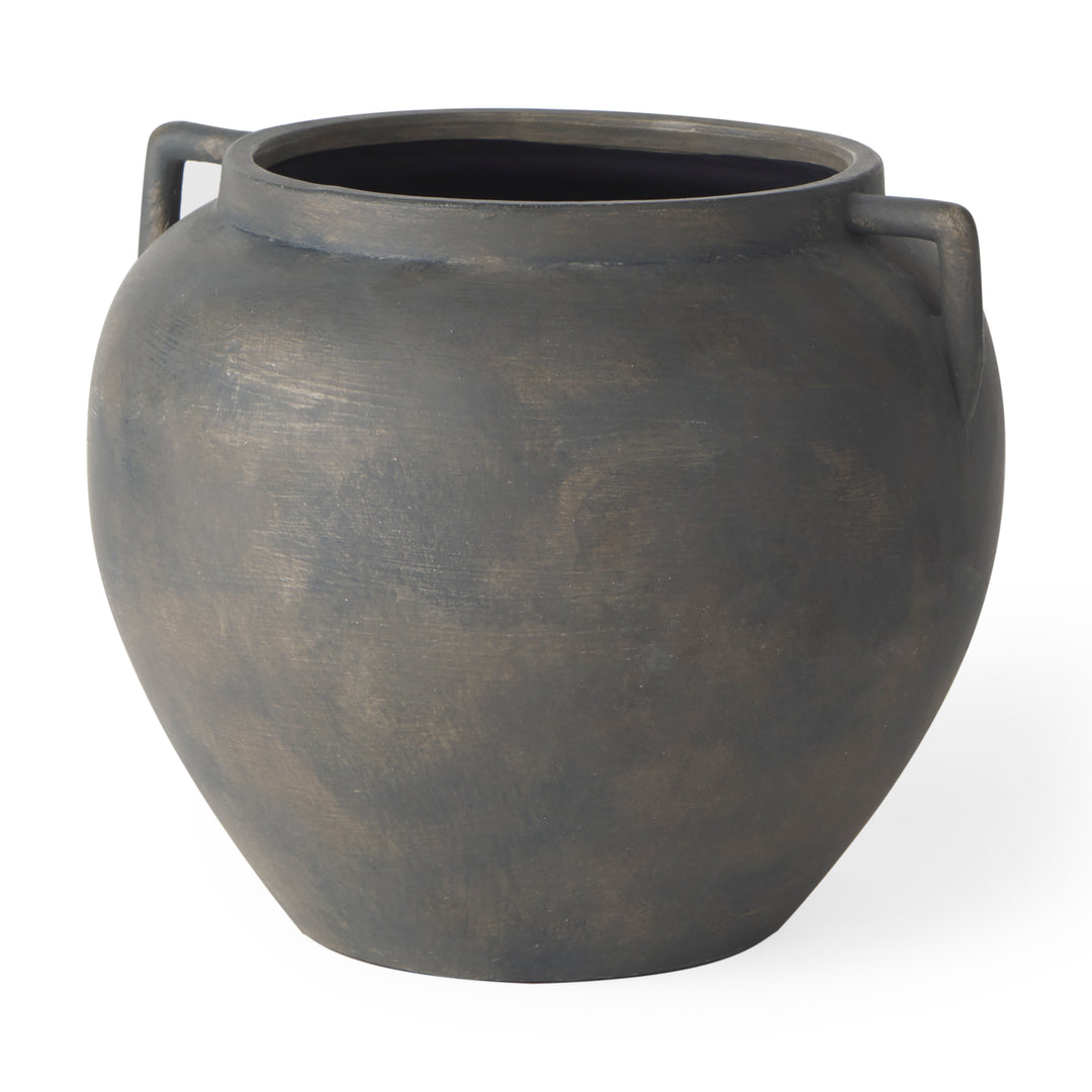 Kilian Short Brown-Gray Double Ear Vase Decor Mercana