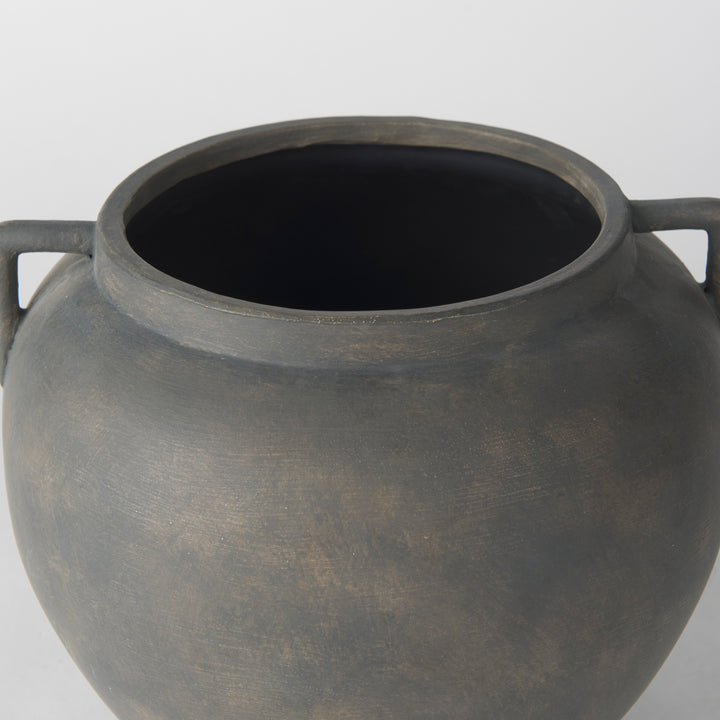 Kilian Short Brown-Gray Double Ear Vase Decor Mercana
