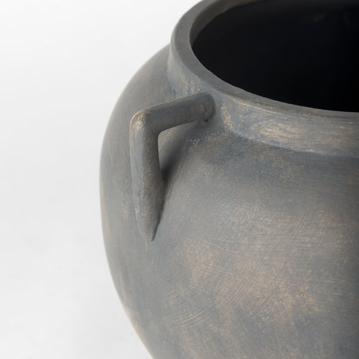 Kilian Short Brown-Gray Double Ear Vase Decor Mercana