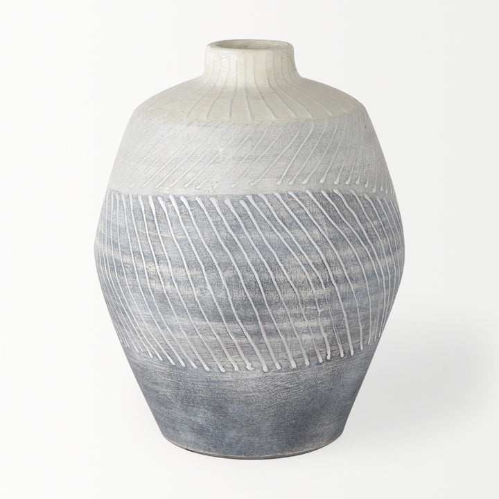 Blume 10H Off-White w/ Gray Textured Vase Decor Mercana