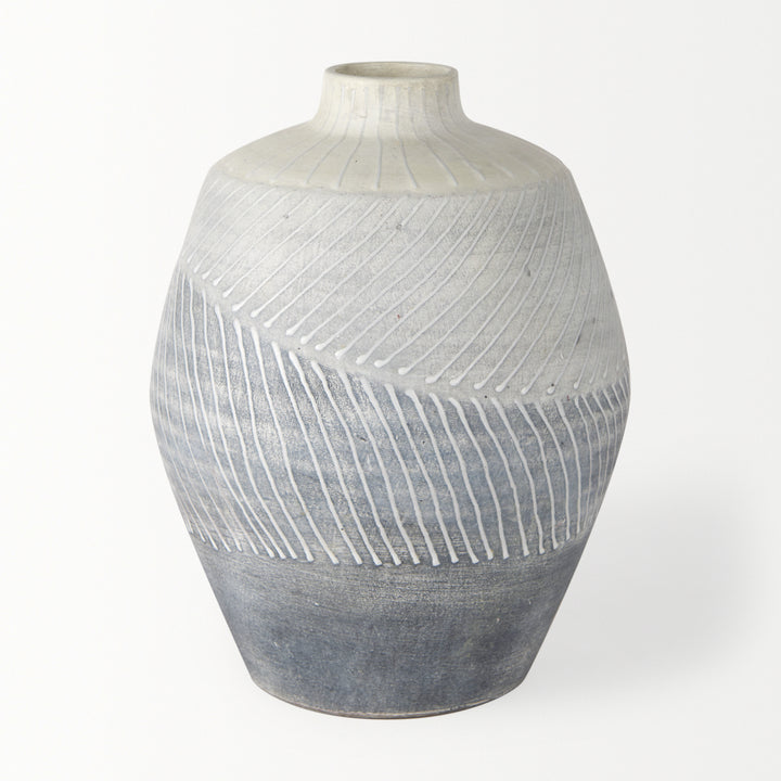 Blume 10H Off-White w/ Gray Textured Vase Decor Mercana