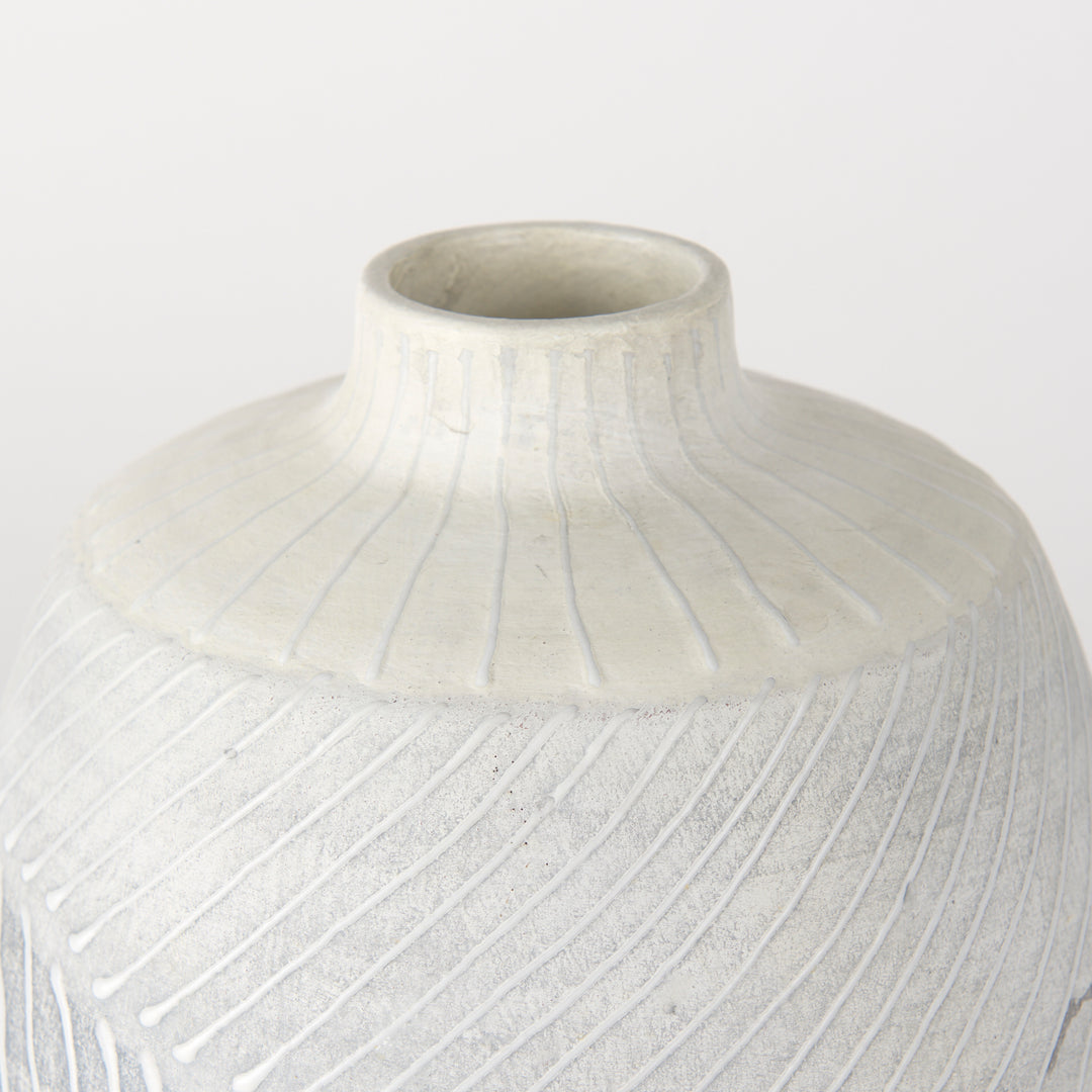 Blume 10H Off-White w/ Gray Textured Vase Decor Mercana