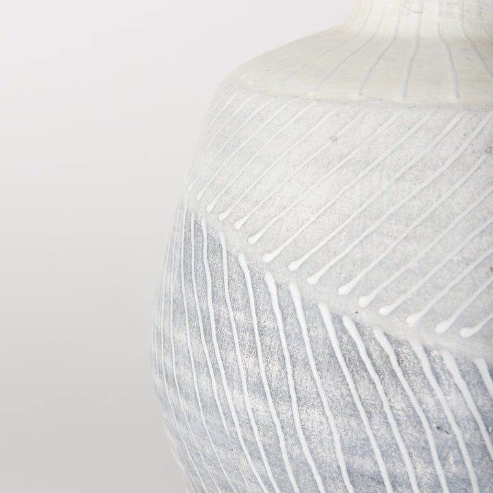 Blume 10H Off-White w/ Gray Textured Vase Decor Mercana
