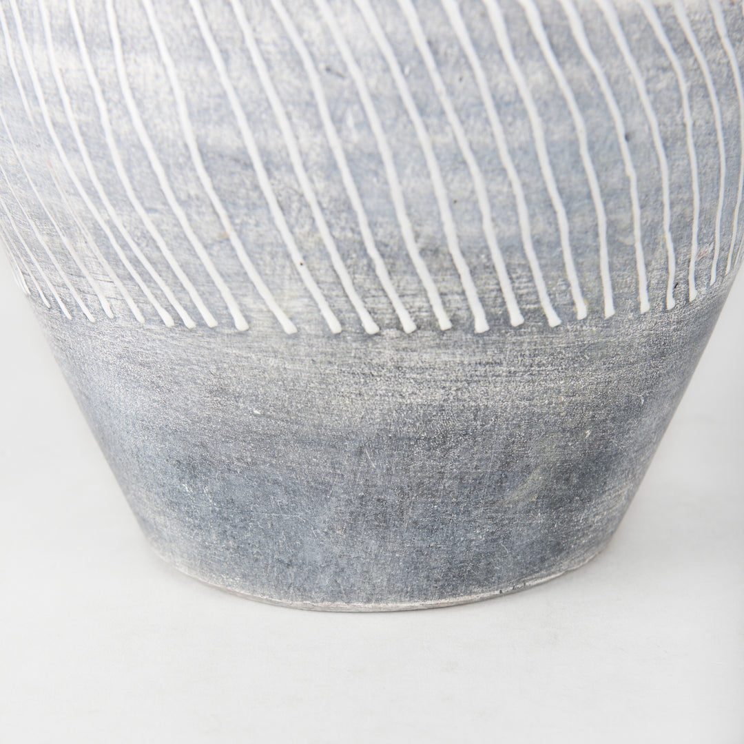 Blume 10H Off-White w/ Gray Textured Vase Decor Mercana