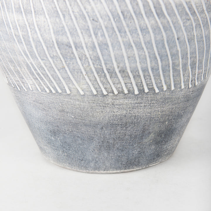 Blume 10H Off-White w/ Gray Textured Vase Decor Mercana