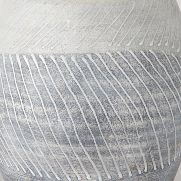 Blume 10H Off-White w/ Gray Textured Vase Decor Mercana