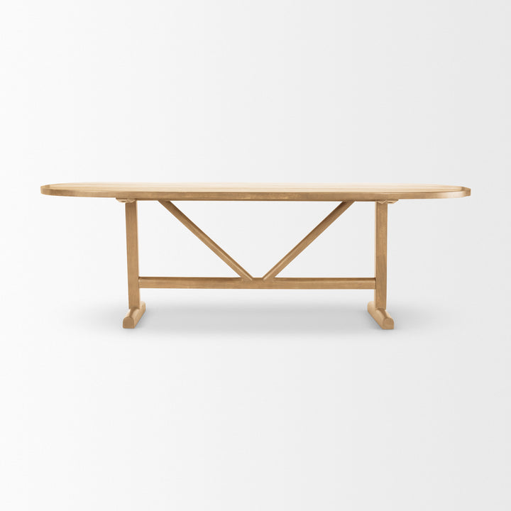 Viktor 94"L Light Brown Solid Wood Dining Table Dining Room Mercana