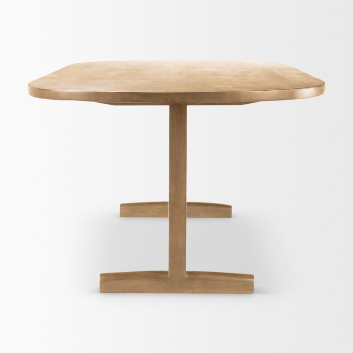 Viktor 94"L Light Brown Solid Wood Dining Table Dining Room Mercana