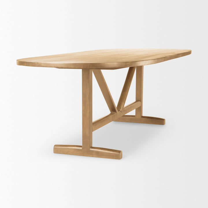 Viktor 94"L Light Brown Solid Wood Dining Table Dining Room Mercana