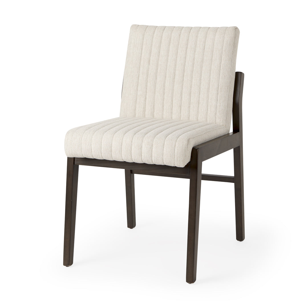 Tahoe Cream Fabric and Black-Brown Wood Dining Chair Dining Room Mercana