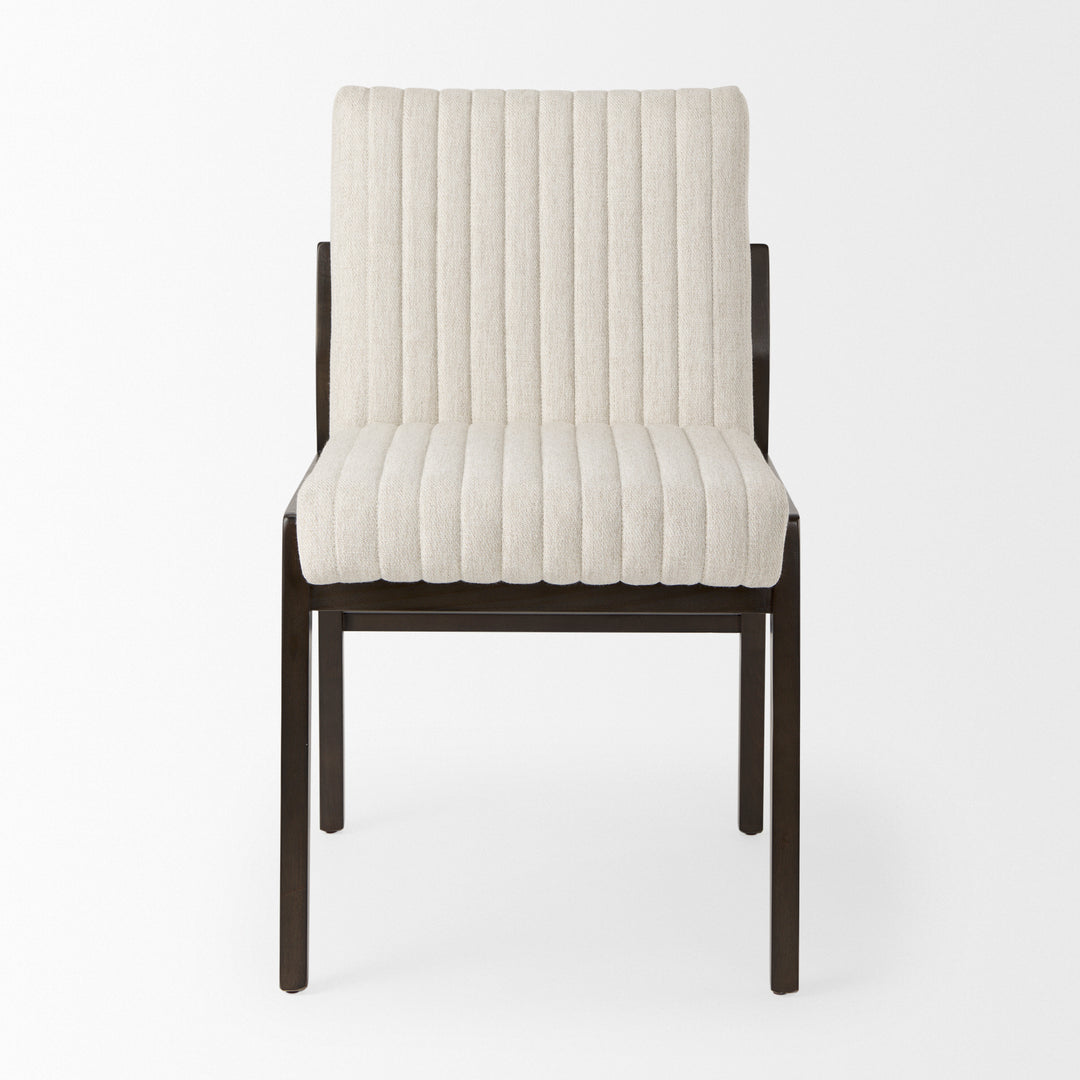Tahoe Cream Fabric and Black-Brown Wood Dining Chair Dining Room Mercana