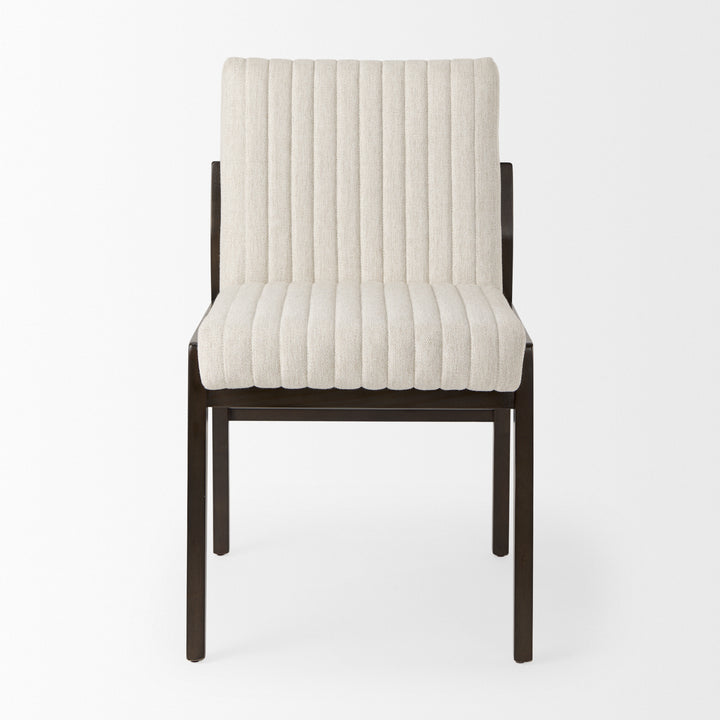 Tahoe Cream Fabric and Black-Brown Wood Dining Chair Dining Room Mercana